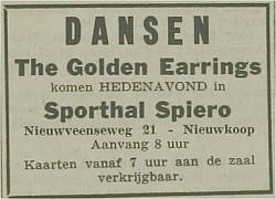 The Golden Earrings show announcement November 19, 1966 Nieuwkoop - Sporthal Spiero